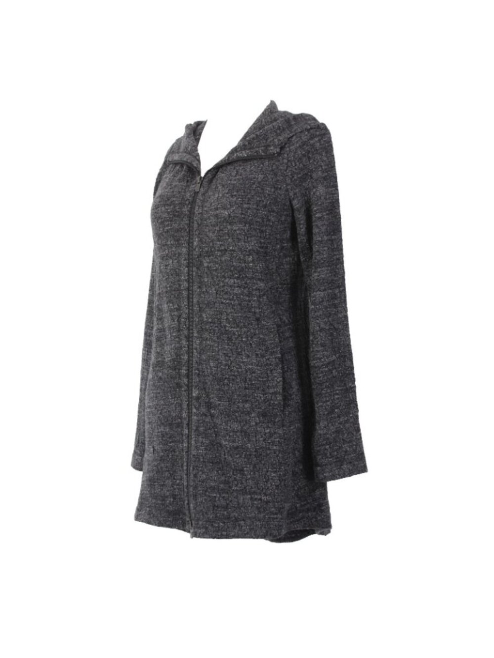 Eileen Fisher Jacket Sz XS Charcoal Black Zipper Pockets Stretch Cotton Poly - Picture 4 of 11